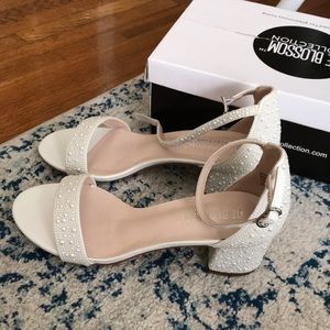 White Sparkly Pearl Heels